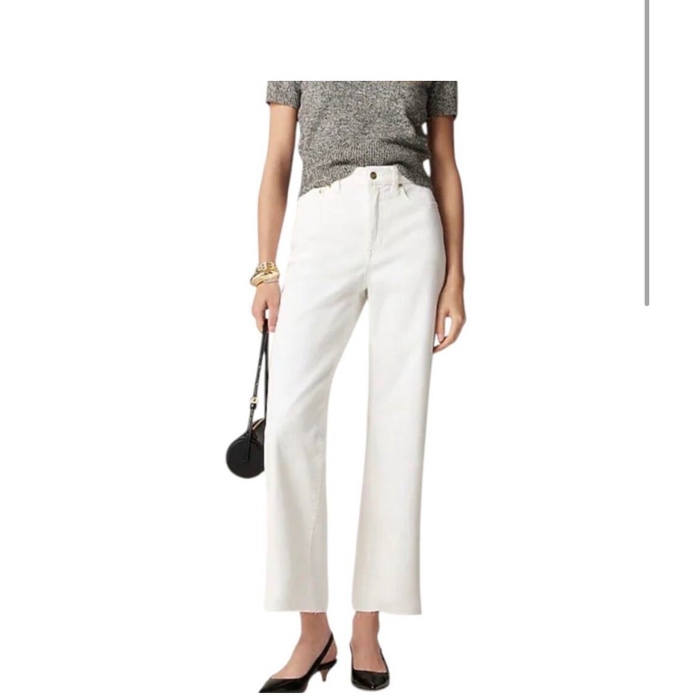 J Crew 96 slim wide jeans 27P nwt white
